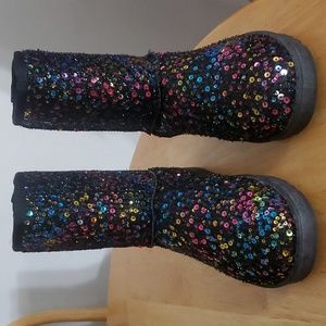 Short Black w/colored sequins Forever brand boots